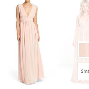Lulu’s Plunging V neck Chiffon Gown